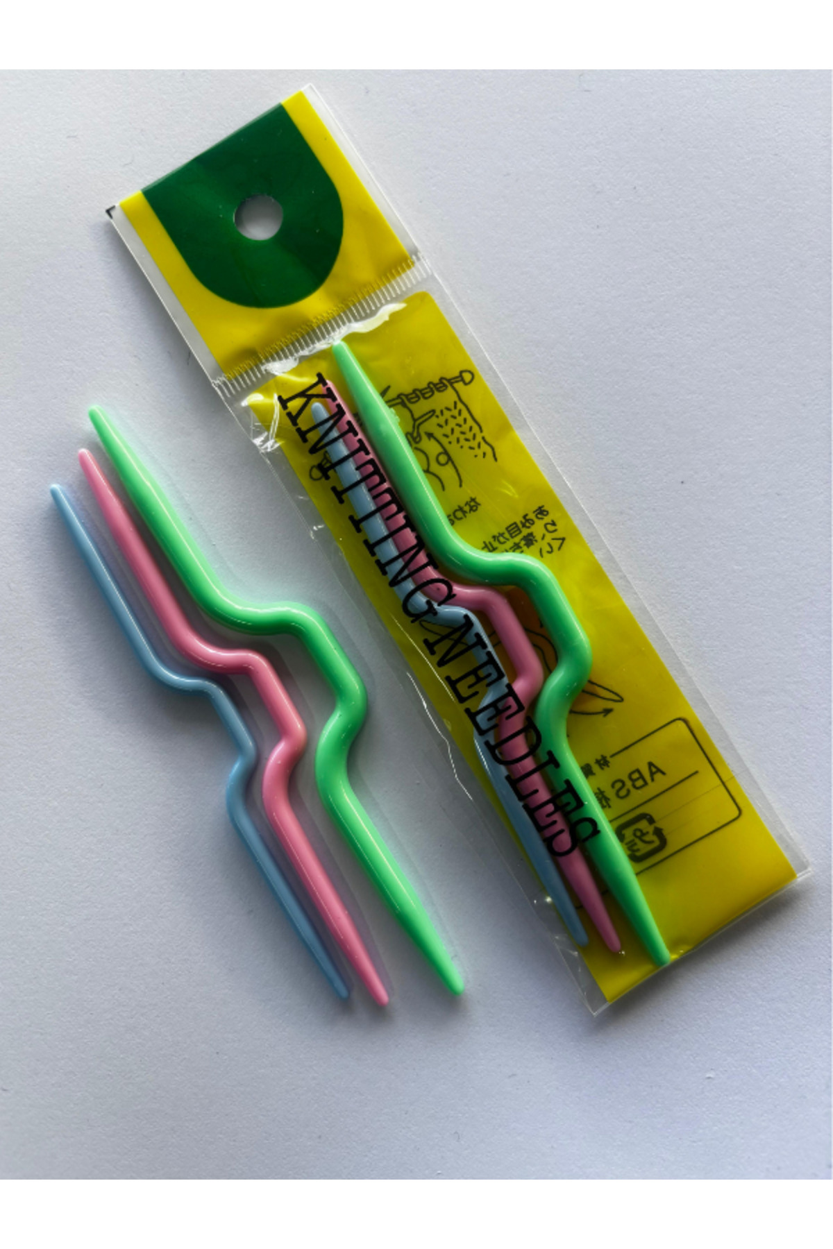 Bükümlü Plastik Saç Örgü Şiş 3 Parça