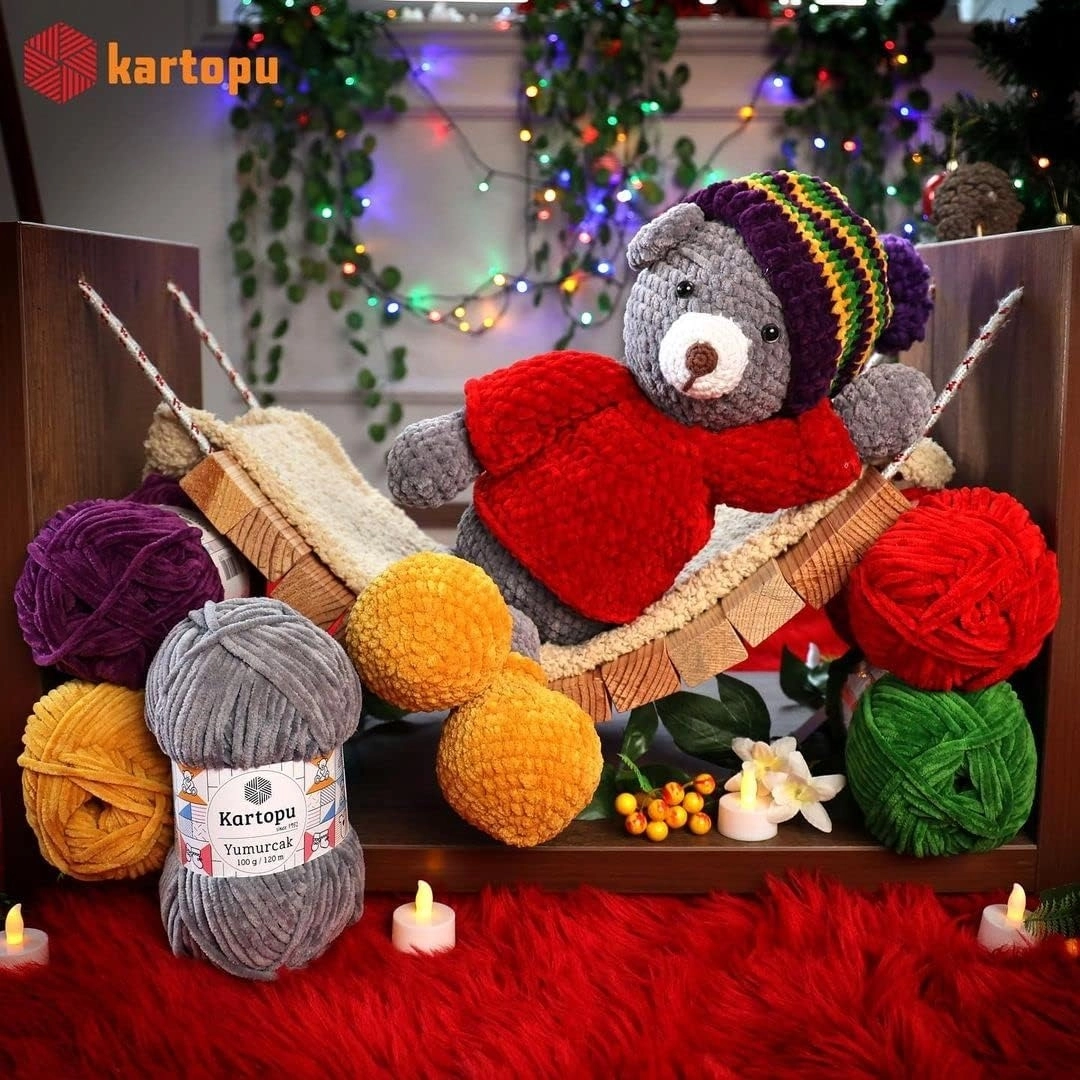 Kartopu Yumurcak Kadife Örgü İpi K773