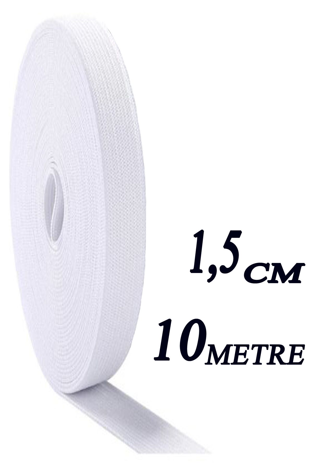 1.5 Cm 10 M Beyaz Dar Dokuma Bel Paça Don Lastiği Yassı Geniş Lastik Lateks Ürün 1 Adet