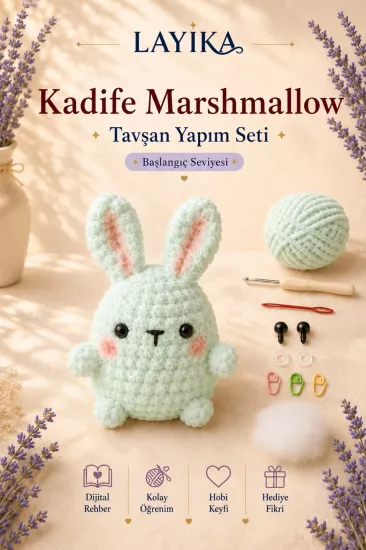 Marshmallow Tavşan Amigurumi Yapım Seti