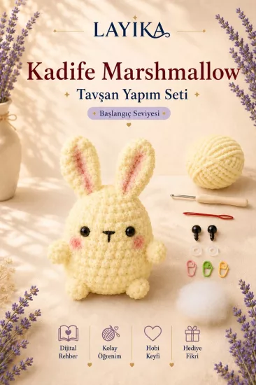 Marshmallow Tavşan Amigurumi Yapım Seti