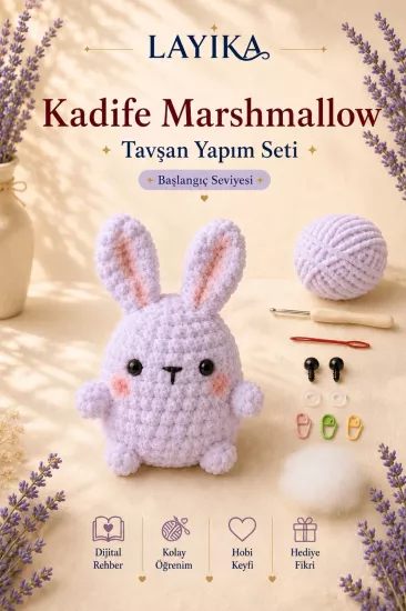Marshmallow Tavşan Amigurumi Yapım Seti