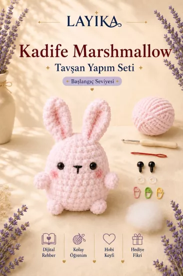 Marshmallow Tavşan Amigurumi Yapım Seti