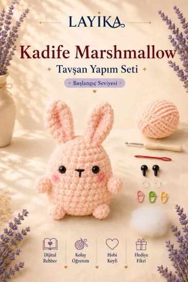 Marshmallow Tavşan Amigurumi Yapım Seti