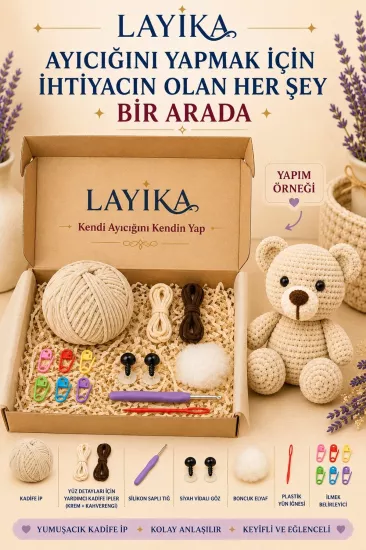 Kadife Ayıcık Yapım Kiti | LAYİKA | Kent Pazarı