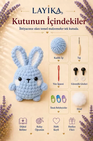 Marshmallow Tavşan Amigurumi Yapım Seti