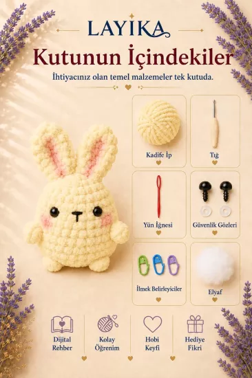 Marshmallow Tavşan Amigurumi Yapım Seti