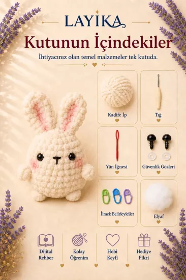 Marshmallow Tavşan Amigurumi Yapım Seti