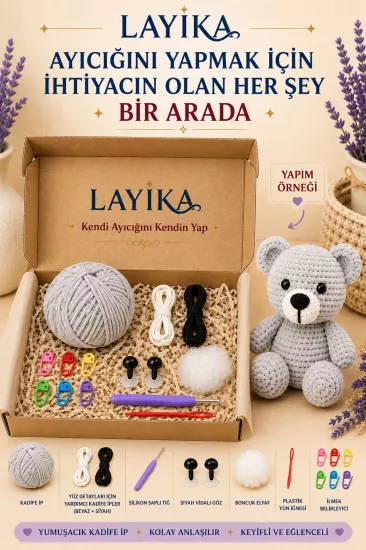 Kadife Ayıcık Yapım Kiti | LAYİKA | Kent Pazarı