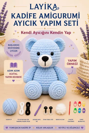 Kadife Ayıcık Yapım Kiti | LAYİKA | Kent Pazarı