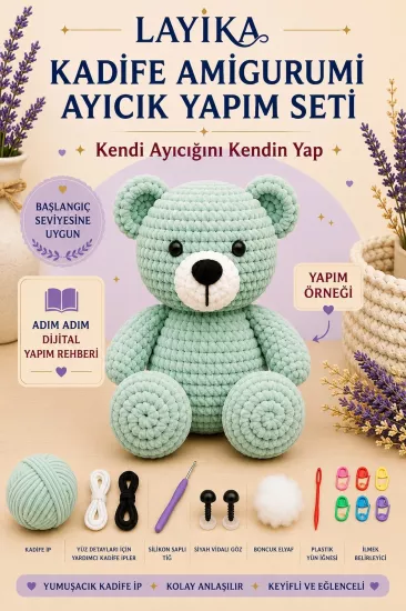 Kadife Ayıcık Yapım Kiti | LAYİKA | Kent Pazarı