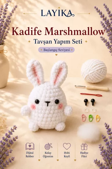 Marshmallow Tavşan Amigurumi Yapım Seti
