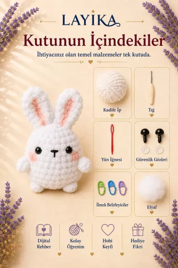Marshmallow Tavşan Amigurumi Yapım Seti