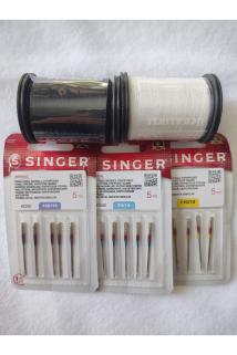 Ev Tipi Aile Dikiş Makine İğnesi 5 Parça Dikiş İğne Seti 2 Adet İplik Hediye