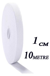1 Cm 10 M Beyaz Dar Dokuma Bel Paça Don Lastiği Yassı Geniş Lastik Lateks Ürün 1 Adet