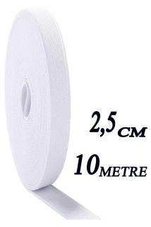 2.5 Cm 10 M Beyaz Dar Dokuma Bel Paça Don Lastiği Yassı Geniş Lastik Lateks Ürün 1 Adet
