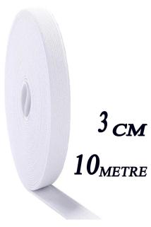 3 Cm 10 M Beyaz Dar Dokuma Bel Paça Don Lastiği Yassı Geniş Lastik Lateks Ürün 1 Adet