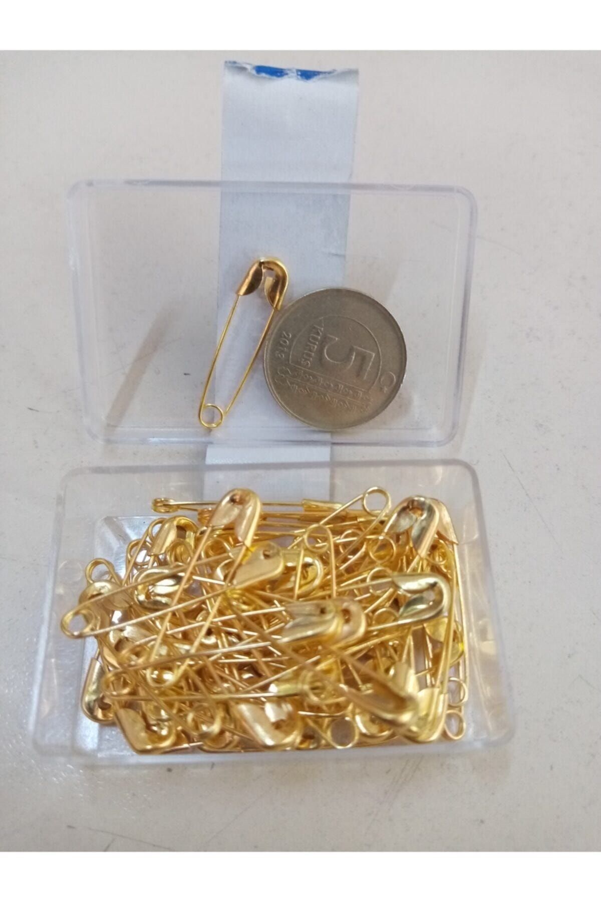 Mini Çatal Iğne Sarı 50 Adet 2cm Çengelli Sarı Iğne