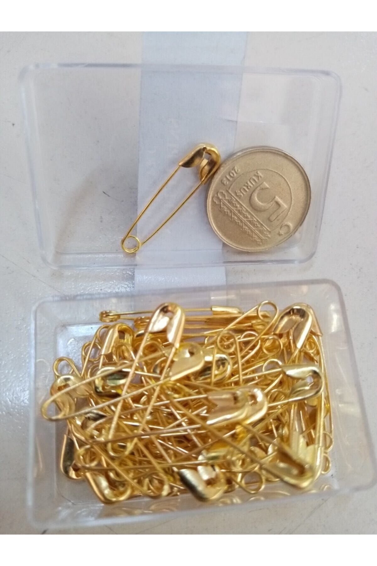 Mini Çatal Iğne Sarı 50 Adet 2cm Çengelli Sarı Iğne